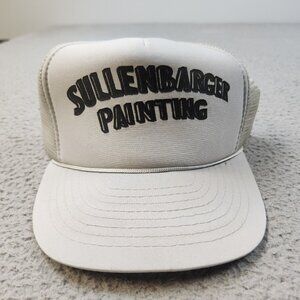 Vintage Trucker Hat Snapback Cap Sullenbarger Painting Gray Rope Foam Mesh 80s